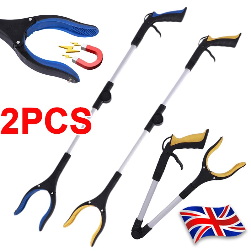 2pcs Heavy Duty Grabber Tool Pick Up Stick Hand Grip Reacher Trash Litter Picker — image 3