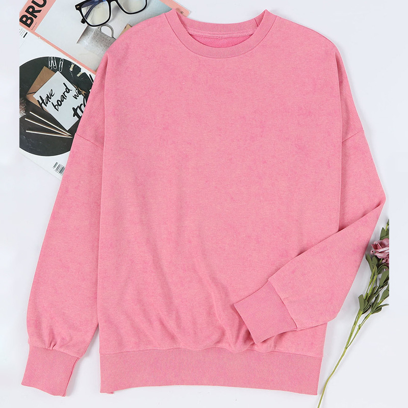 Title 5, New Solid Color Loose Pullover Top Women