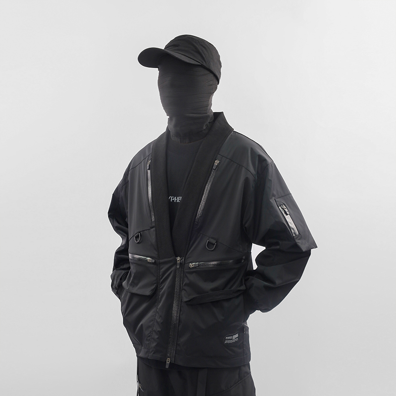 Long Sleeve Windbreaker Waterproof Coat Multi Pocket Outdoor Jacket