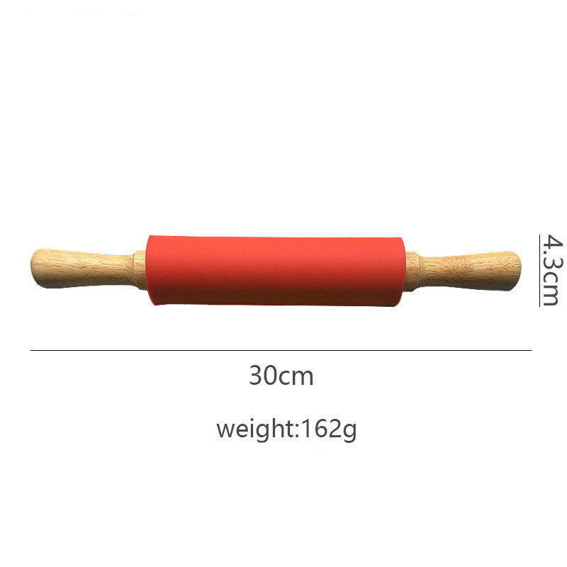 Title 18, Rolling Pin Silicone Rolling Wooden Handle Nood...