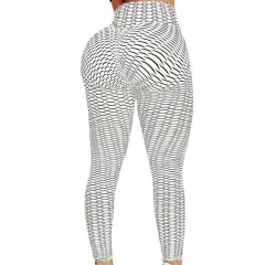 Yoga Pants Women's High Waist High Elastic Sexy Hip Lifting Fitness Training Leggings Tights - White - View 1