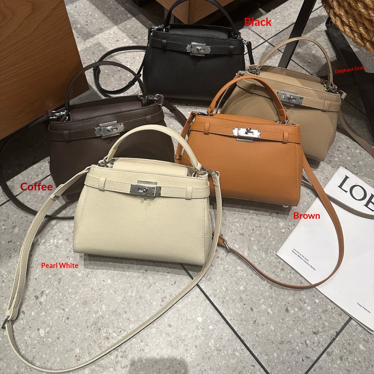 Cross-border Leather Kelly Bag 2026 New Style Simple High-End First-Layer Cowhide Small Square Bag 4