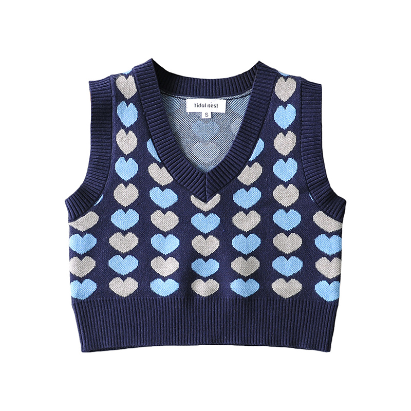 Title 4, Gilet en tricot brodé Love pour femmes, amincis...