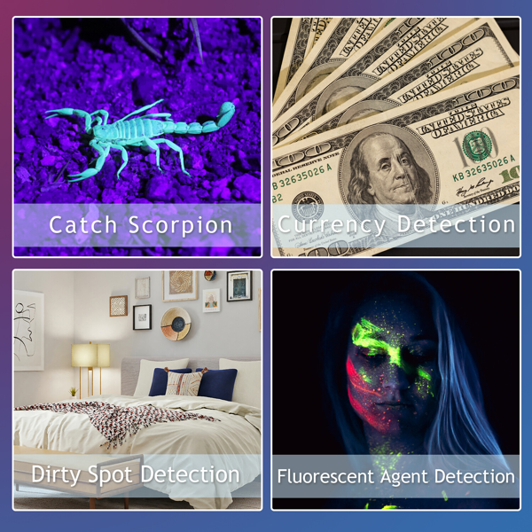 2-in-1 LED Flashlight, Ultraviolet And White Light, Adjustable Focus LED Inspection Light-TK,TMEU For Self-pickup