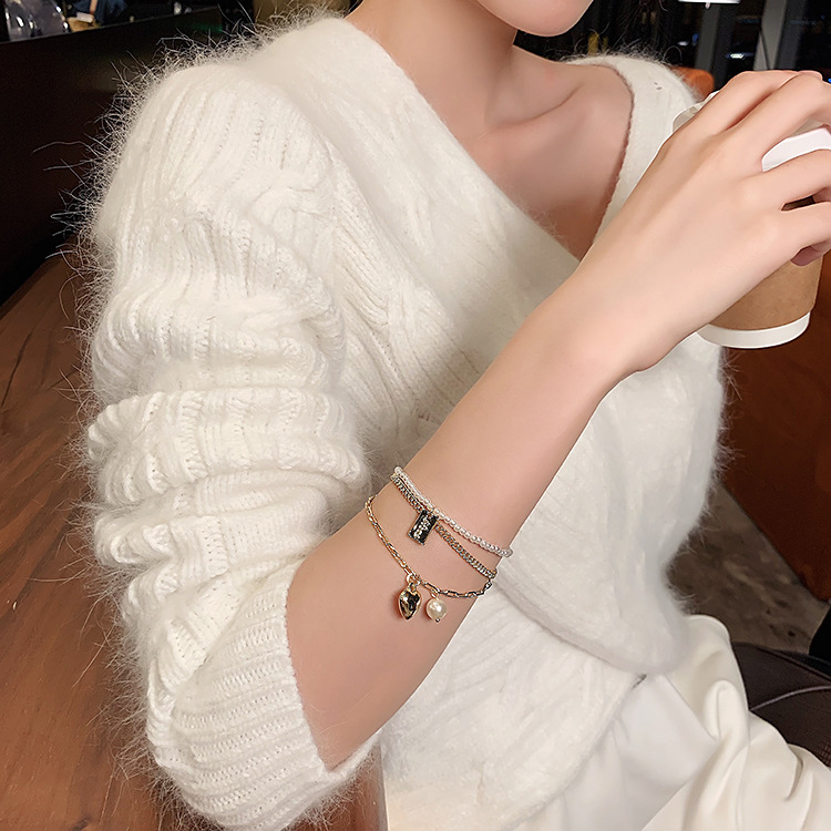 Temperament Love Brand Multilayer Bracelet Pearl Bracelet