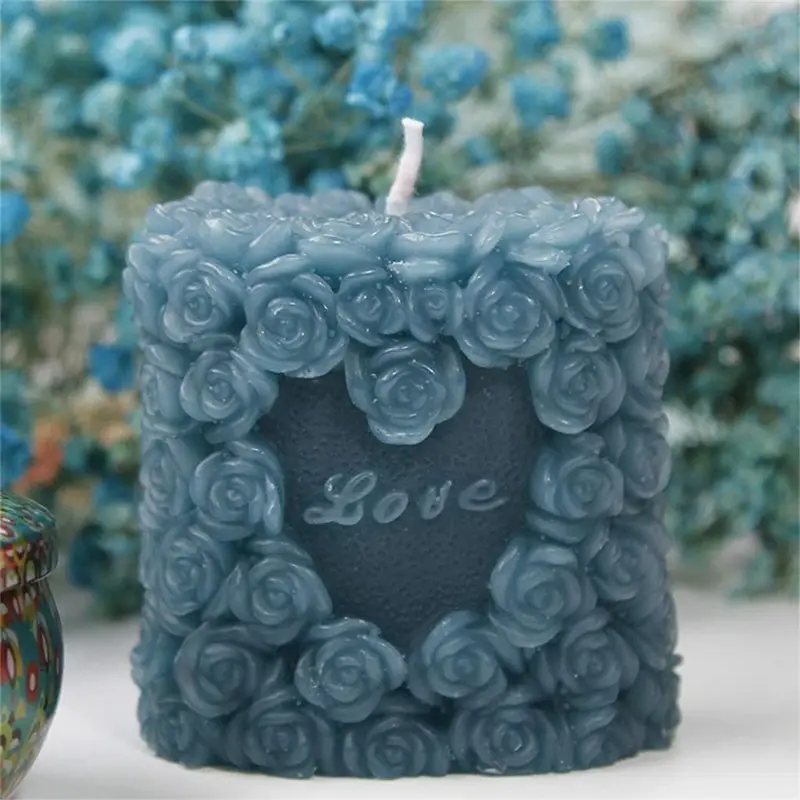 Rose Column Candle DIY Romantic Rose Cake Decoration Mold