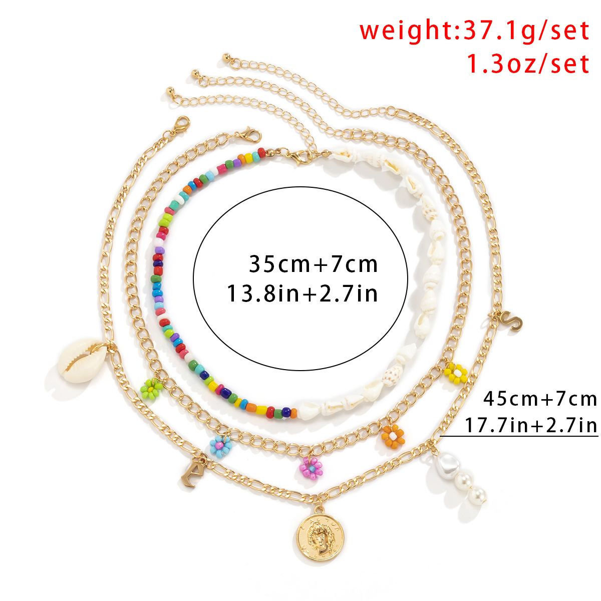 Title 1, Colar de flores com contas de concha Ornament O...