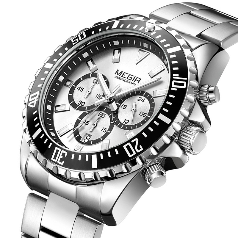 Men's Multifunctional Chronograph Solid Steel Band Watch - Image 4
