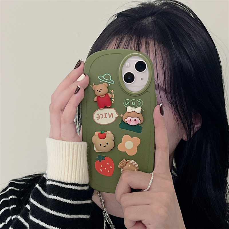 Funda celular osa caricatura fresa caramelo