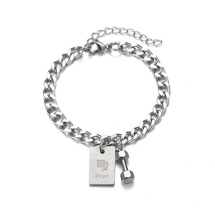 Twelve Constellation Titanium Steel Bracelet Male Korean Personalized Fitness
