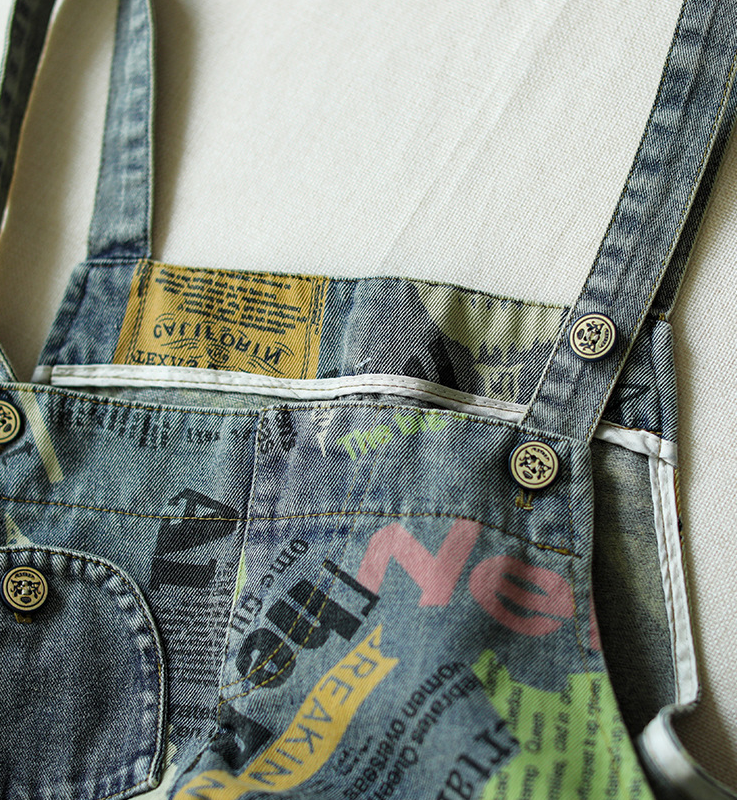 Title 12, New Womens Literary Retro Denim Overalls