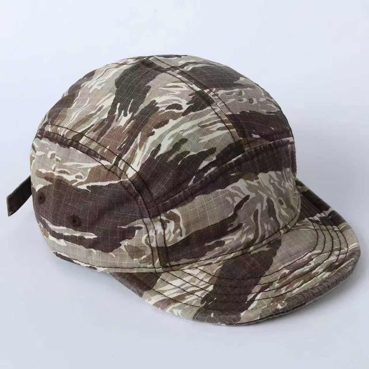 Retro Workwear-style Camouflage Short-brimmed Baseball Cap Suitable For Outdoor Hiking, Daily Commuting And Sun Protection