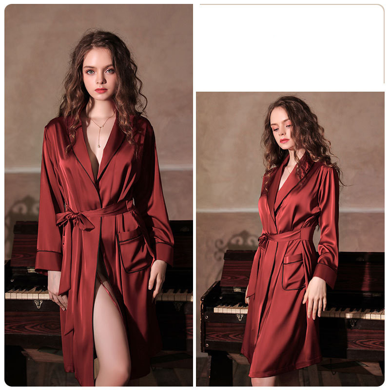 Title 6, Imitation Silk Private Room Mid-length Nightgow...