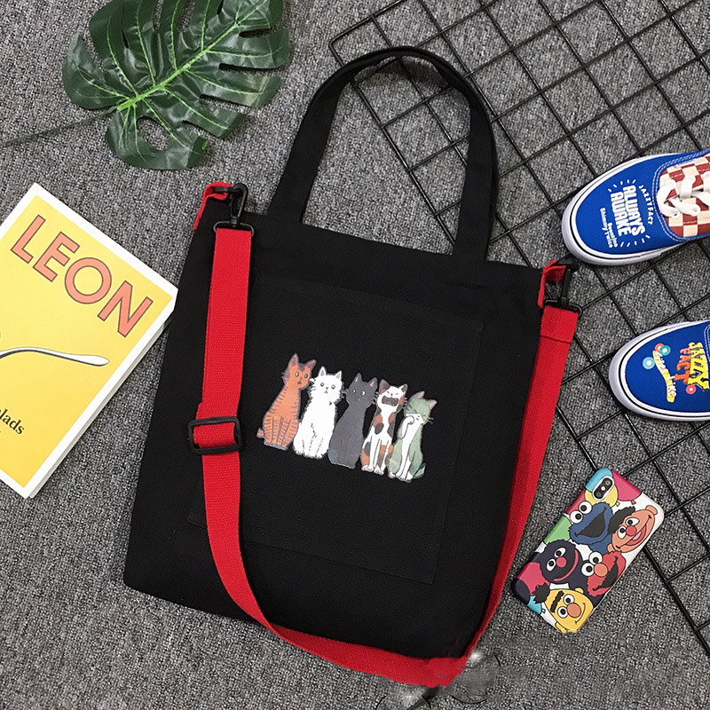 Women's Messenger Cartoon Shoulder Canvas Bag