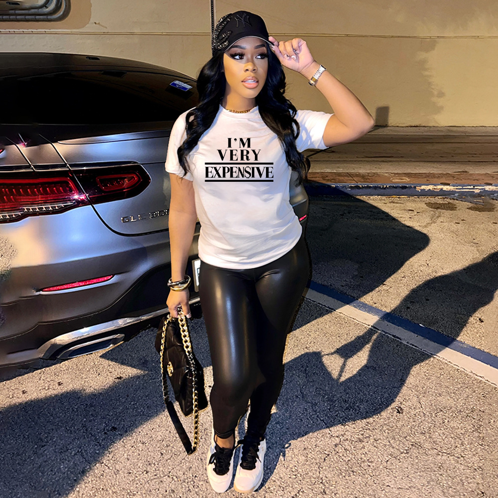 Characteristic Letter Print Casual Short Sleeve Ladies