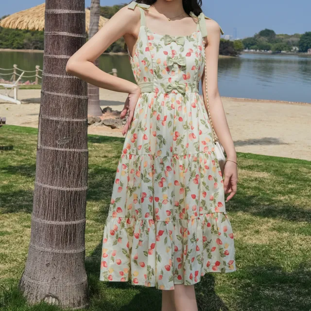 Beautiful Girl's Long Dress Japanese High Waist Suspender Skirt - Shop at LoveMi