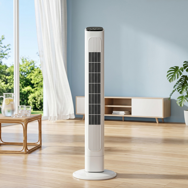 US Standard RTW-GR36 Tower Fan, 110V 45W, 36 Inch, Column Shape, White Plastic Body, Copper Motor, Touch & Remote Control, 3 Speeds, 3 Modes, Oscillating Function, 9-Hour Timer, For Home Use — foto 3