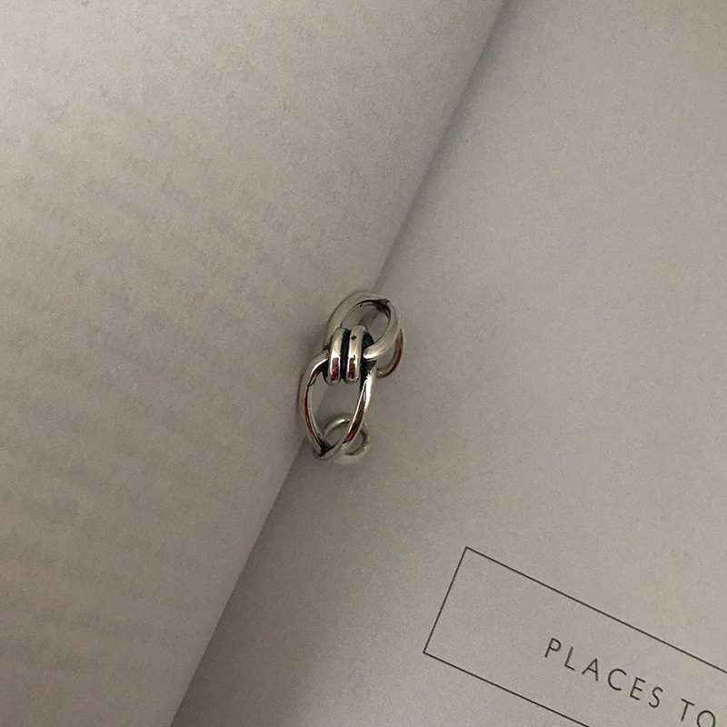 Fashion 925 Silver Plated Geometric Cross  Ring