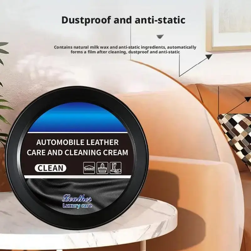 Leather Care Cleaning Paste Multifunctional Leather Polishing Care Cream Lasting Effect Car Interior Refinisher 5