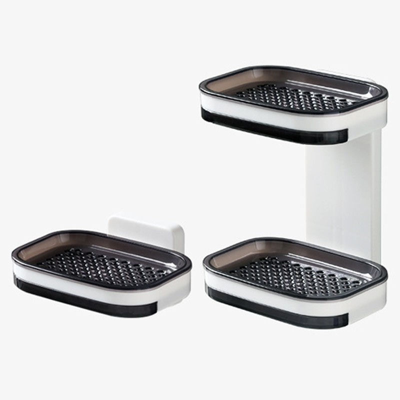 Wall Mount Self Draining Soap Dish NoDrilling Bar Holder For Shower — image 10