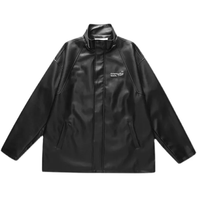 Pu Leather Men's And Women's Casual All match Trendy Ins Jacket Black - Shop at LoveMi