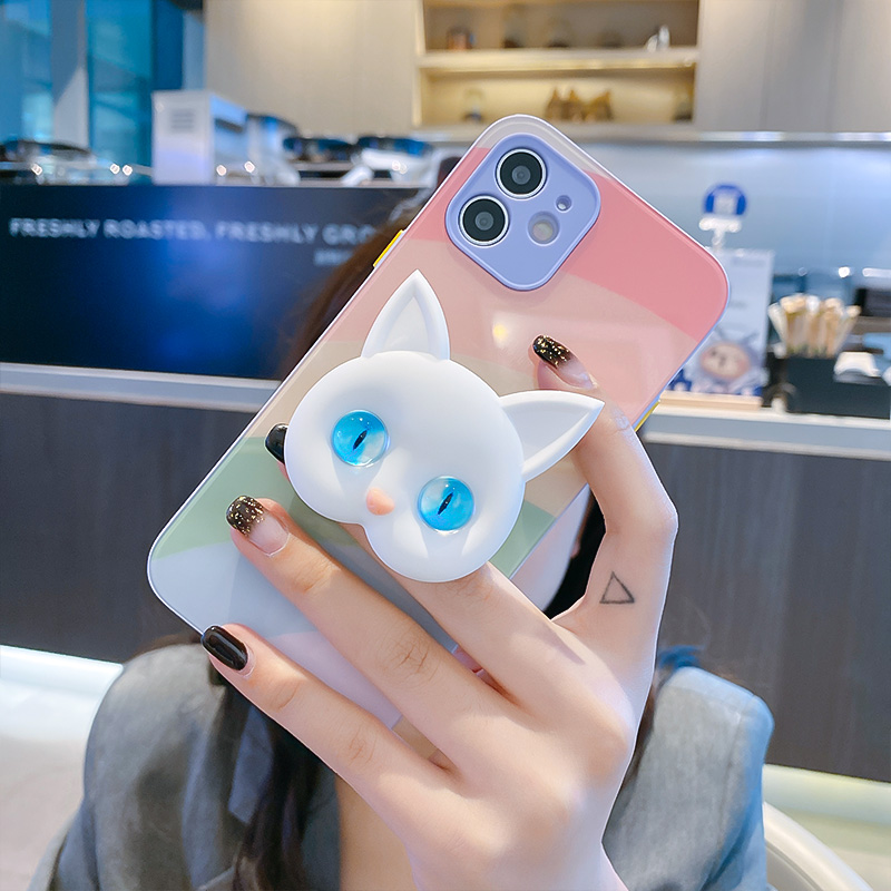 Compatible with Apple , Mobile Phone Case, Full Lens, Bracket, Glass Case Protective Cover - Image 4