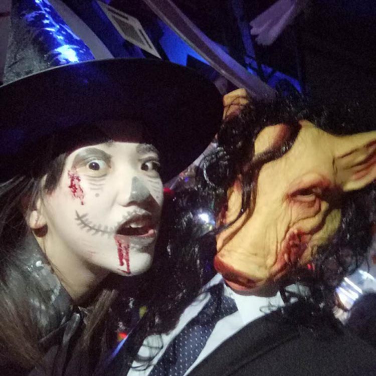 Animal Headgear Horror Douyin  Children Chainsaw Horror Pig Bajie Mask With Hair Pig Head Mask — foto 2