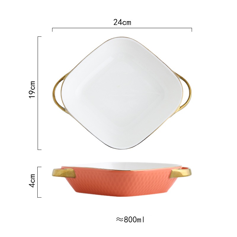 Title 12, Creative Ceramic Double Ear Baking Tray With Ph...