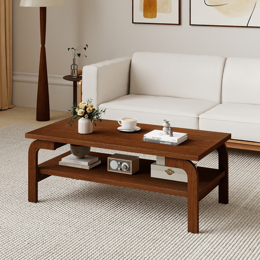 Rectangular Coffee Table with Shelves, picture 2 of 4