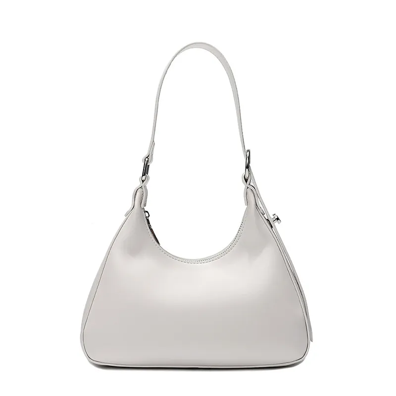 Shoulder Retro Armpit Fashion Pouch Tote Bag - White