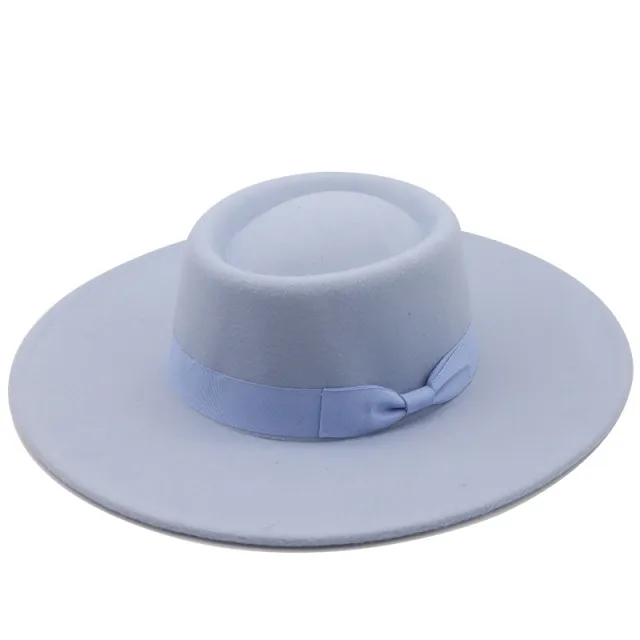 Top Hat Men And Women Concave Black Top Hat Felt Hat Sky Blue - Shop at LoveMi