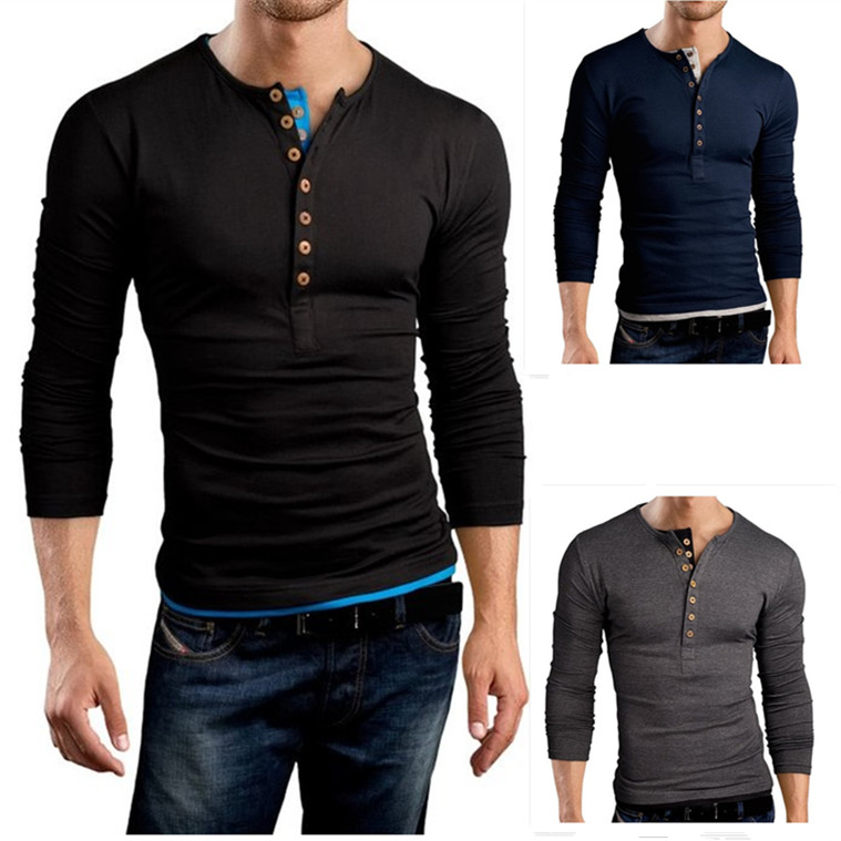 Access Control Double-breasted Casual Fashion Men's T-shirt