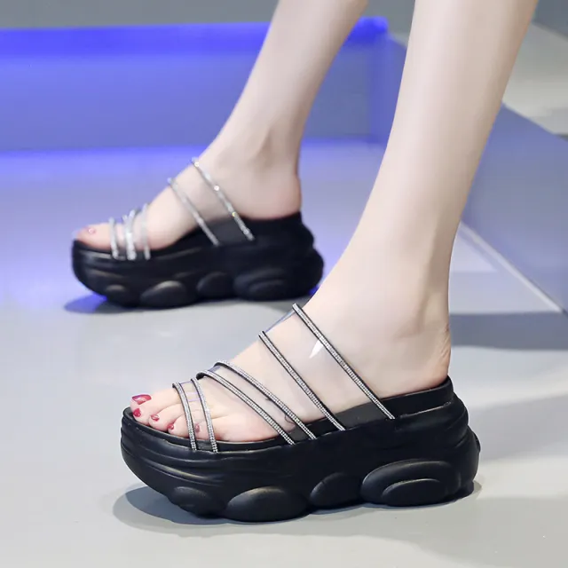 Lazy Half drag Inner Heightened Slippers Black - Shop at LoveMi