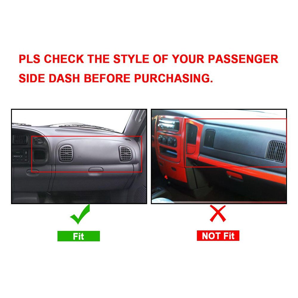FOR 98-02 DODGE RAM TRUCK 1500 2500 3500 DASH BOARD CAP BEZEL COVER OVERLAY BLK — foto 5