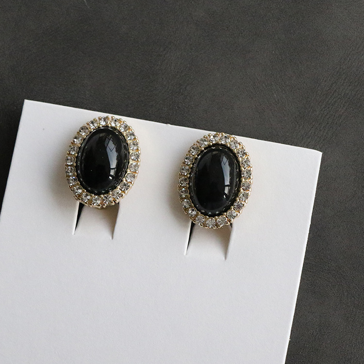 Women's Vintage Hand Painted Oil Painting Silver Needle Stud Earrings