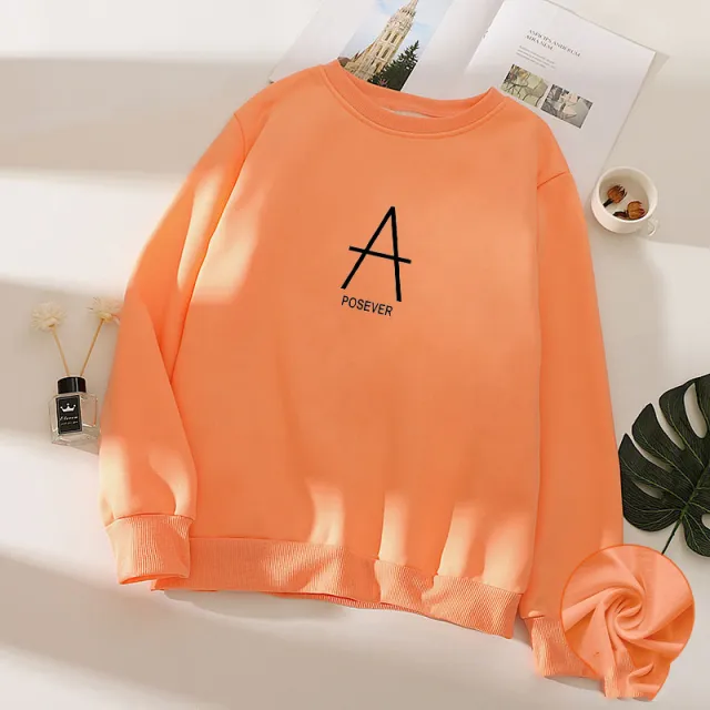 Plush Bottom Coat Female Autumn And Winter Plus Size Mm Thin Top Loose Long Sleeve T shirt Student Thickened Warm Sweater Orange - Shop at LoveMi