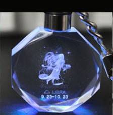 Flashing Crystal Keychain Glass Pendant J - Shop at LoveMi