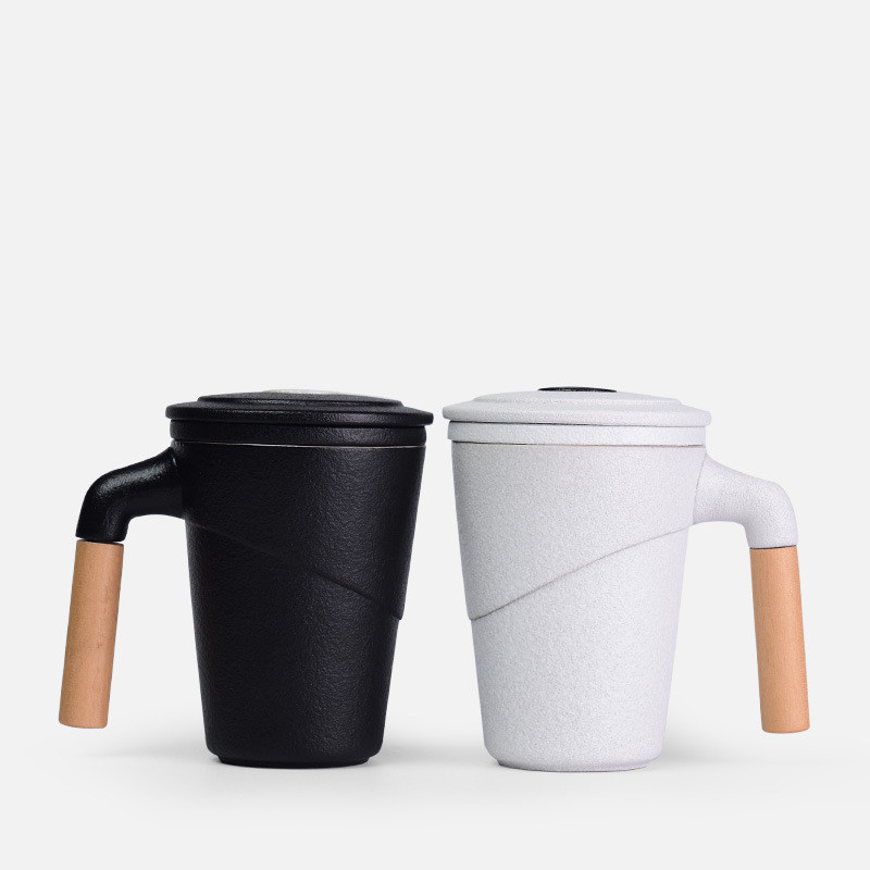 Mug With Lid Filter Tea Cup Household Ceramic Water Cup Office Tea Cup