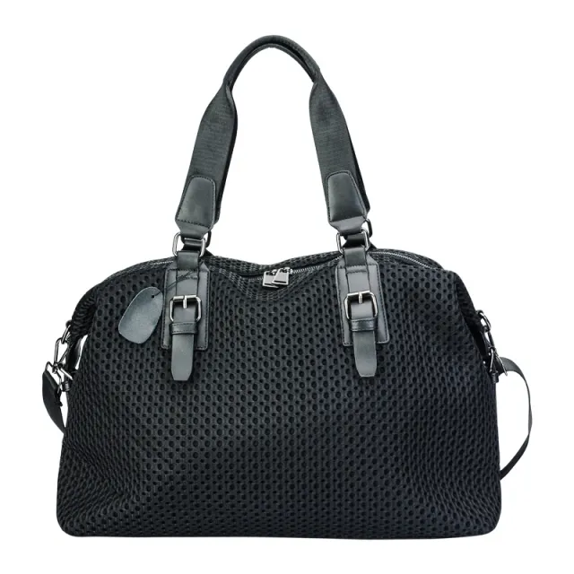 Travel Bag Simple Leisure Nylon Cloth Mesh Shoulder Bag Black - Shop at LoveMi
