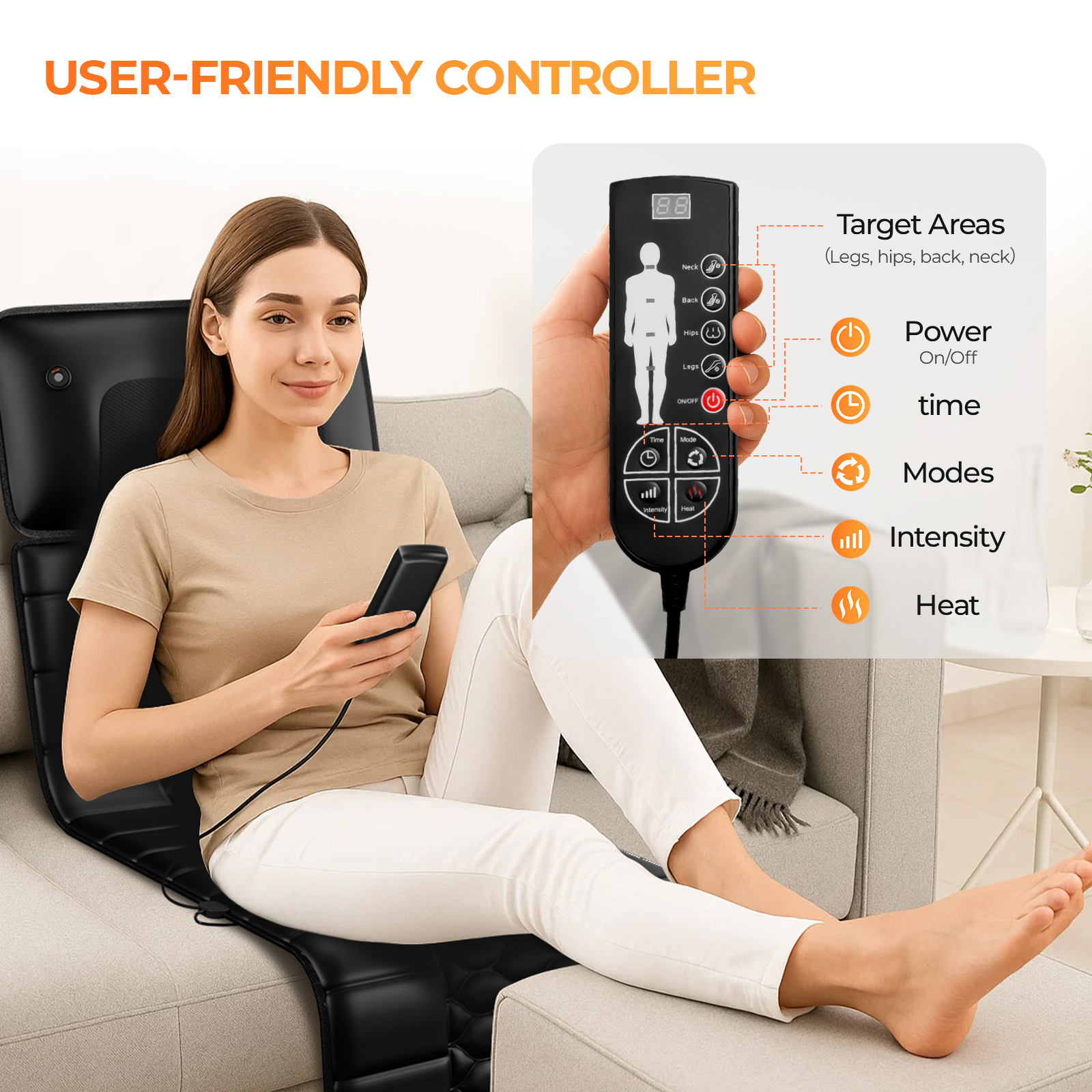 Amazon Restricted Product  Multi Function Massage Cushion  3  In 1 Smart Massager For Feet Neck Full Body  With Heating & Multi Level Adjustment