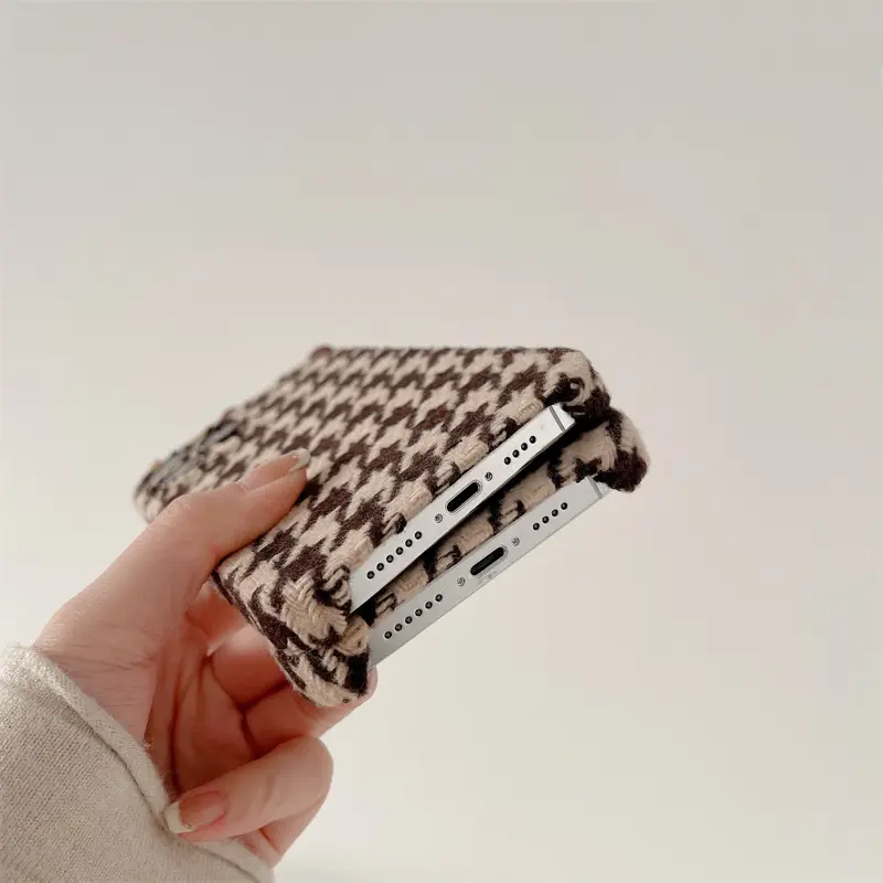 Women's Thousand Bird Checker Woolen Phone Case