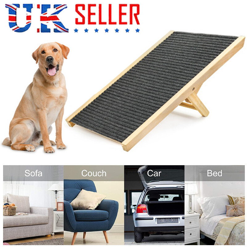 Dog Stair Foldable Non-Slip Pet Ramp Adjustable Heights Ladder For Car Sofa Bed