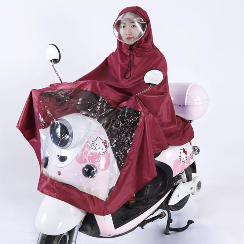 Waterproof Hooded Coat Poncho Cape Mobility Scooter Bike Rain Cover 4