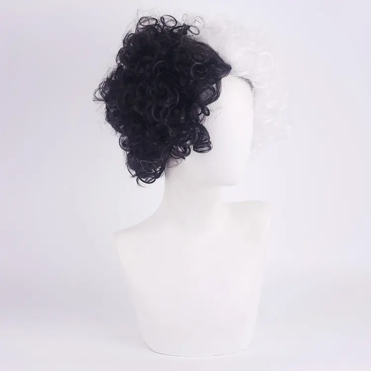 Yin Yang Head Black and White Anime Wig