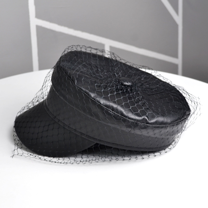 Title 4, Mesh PU leather beret