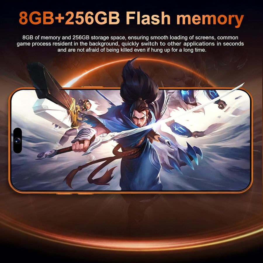 A17 Unlocked Phone Ultra 8GB 256GB Smartphone Android 15 Phone,6800mAh Battery 5G Dual SIM Dual Standby