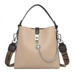 Handbag Large Capacity Bucket Bag Versatile One Shoulder Messenger Bag - Beige - View 1