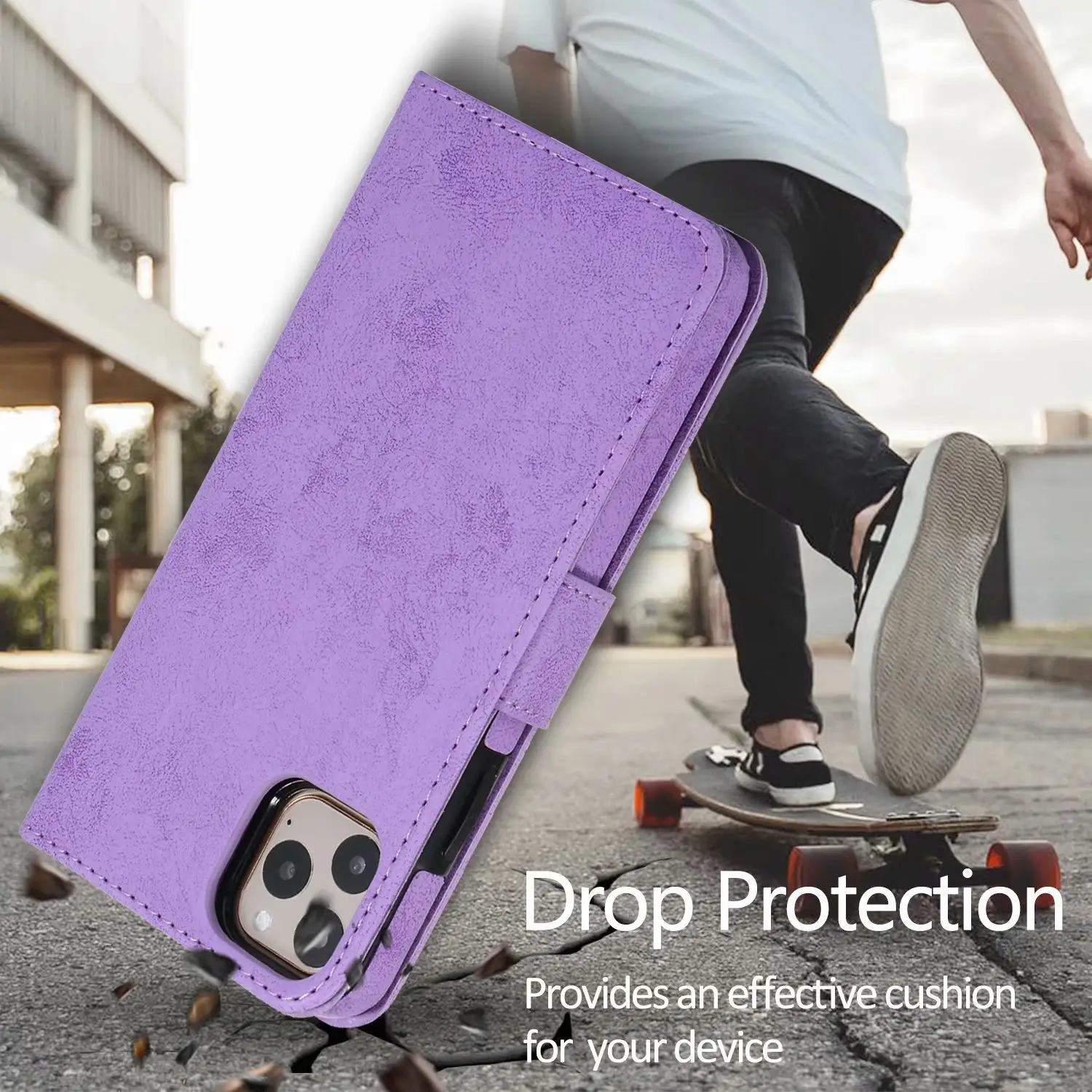 Separate Magnetic Suction Holster Clamshell Wallet Phone