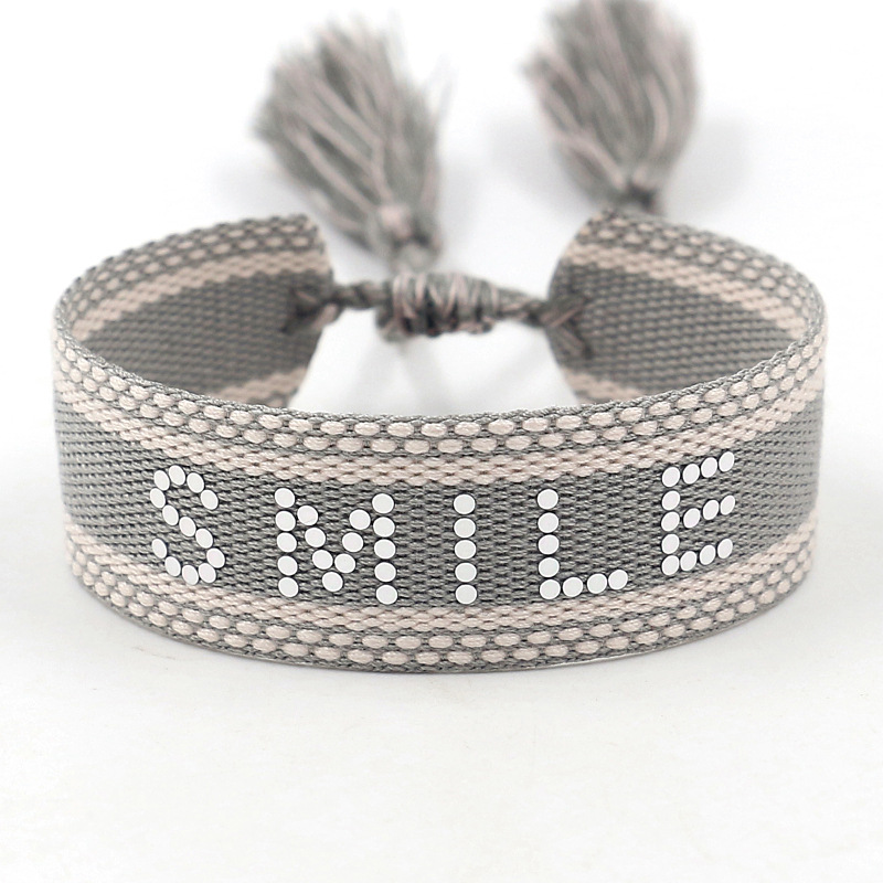 European And American Braided Word Lovers Bracelet Embroidered Hot Diamond Patch