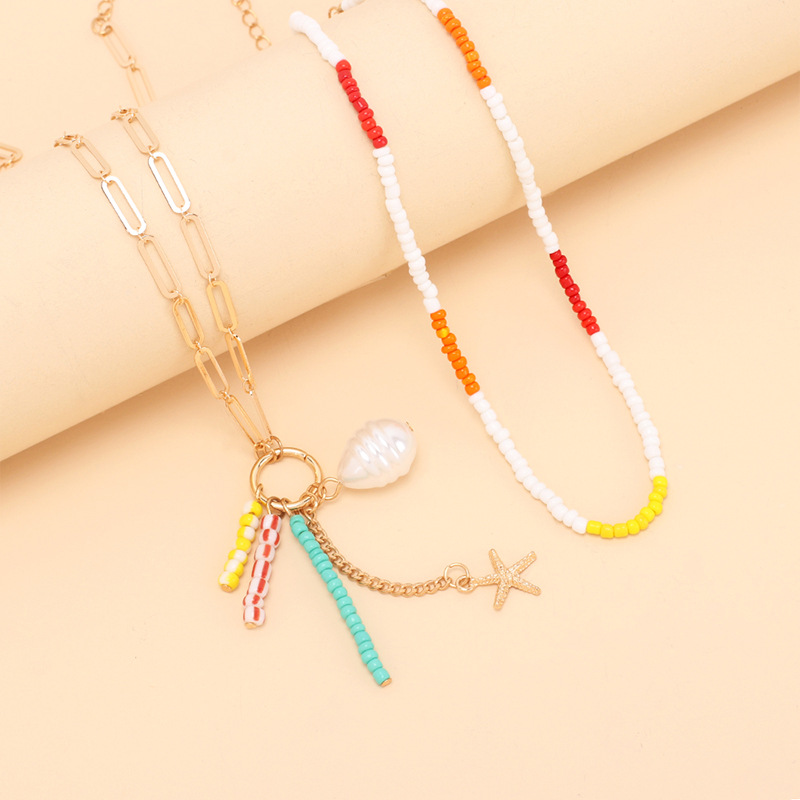 Bohemian Beaded Rice Bead Multi-layered Necklace